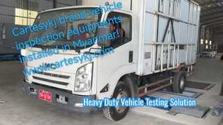 Testeur de freins à rouleaux robustes de marque Cartesykj + testeur de glissement latéral + testeur de compteur de vitesse au Myanmar