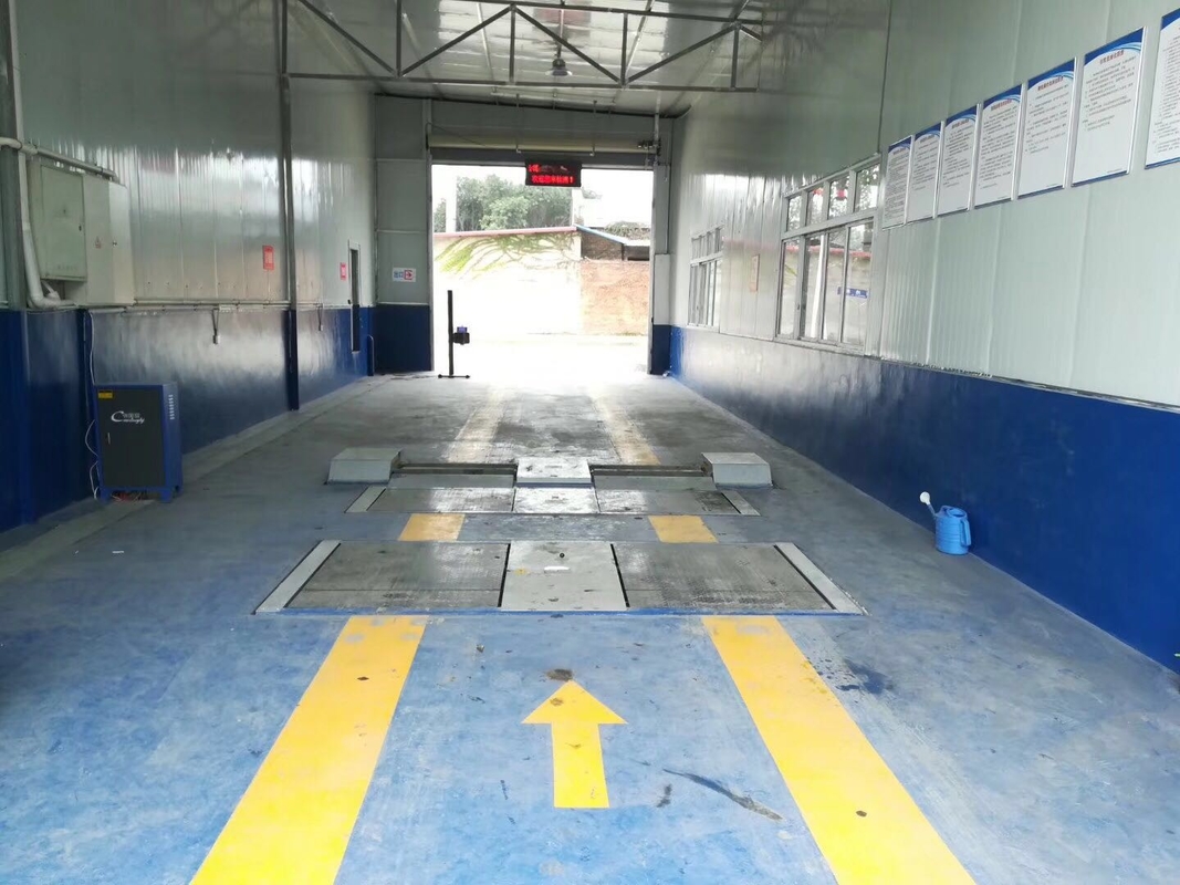 CTGT-3-3C ligne d'essai du véhicule à rouleaux trinitaires, testeur de freinage à rouleaux Vlt avec double plaque de charge de l'essieu