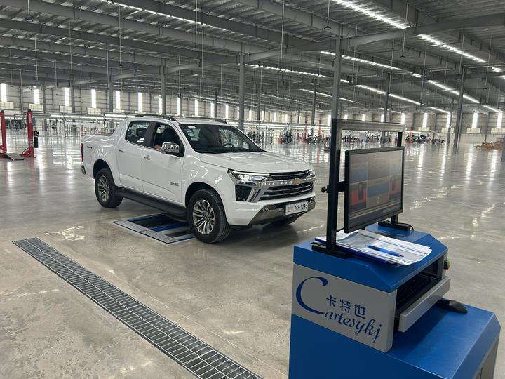 Cartesy marque CTGT-3-3C Roller Trinity ligne d'essai de véhicule testeur de frein à rouleaux avec charge par essieu testeur de glissement latéral à plaque unique pour véhicules légers